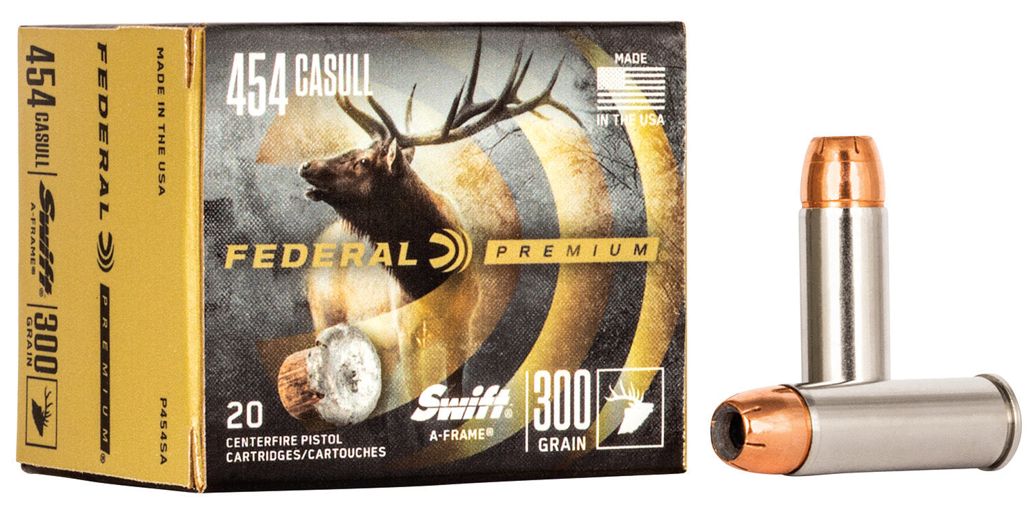 Federal Premium .454 Casull 300 grain Swift A Frame ammunition