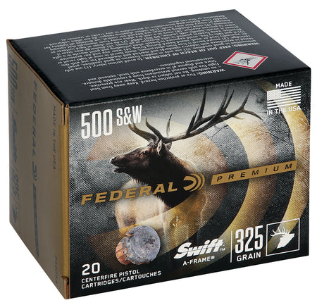 Federal Premium .500 S&W Mag 325 grain Swift A Frame ammunition