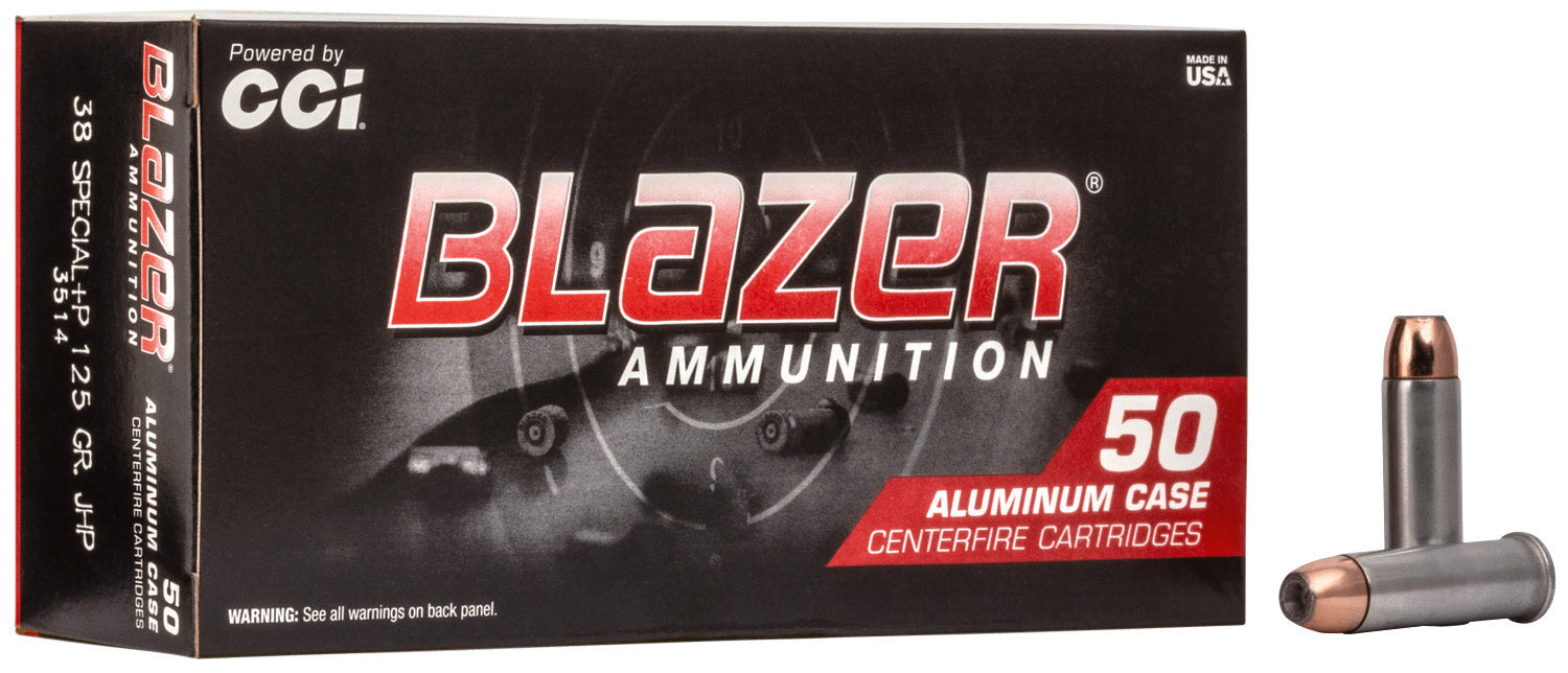 Blazer Aluminum +P .38 Special 125 grain Jacketed Hollow Point ammunition