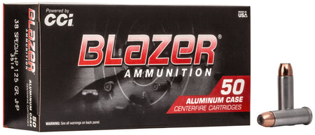 Blazer Aluminum +P .38 Special 125 grain Jacketed Hollow Point ammunition