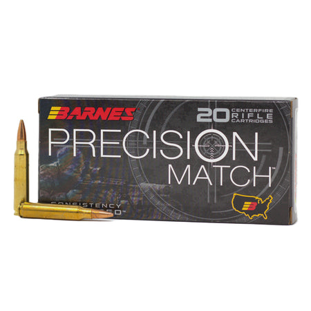 Barnes Precision Match 5.56x45mm NATO 69 grain Open Tip Match Boat Tail ammunition 2900 FPS