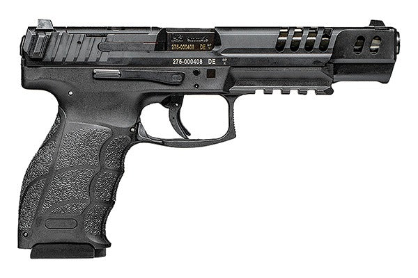 HK 81001169 VP9 Match 9mm Luger 10+1 5.50" Black Polygonal Rifled Barrel, Black Steel Optic Ready/Serrated Slide, Black Polymer Frame w/Picatinny Rail, Interchangeable Backstrap Grip, 4 Mags