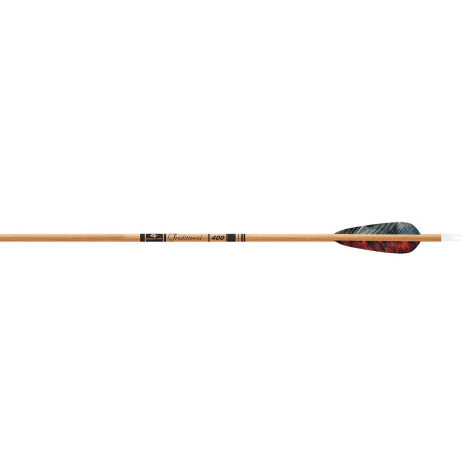 Gold Tip Traditional Woodgrain Arrows 600 Spine 4 in. Feathers Pack of 6