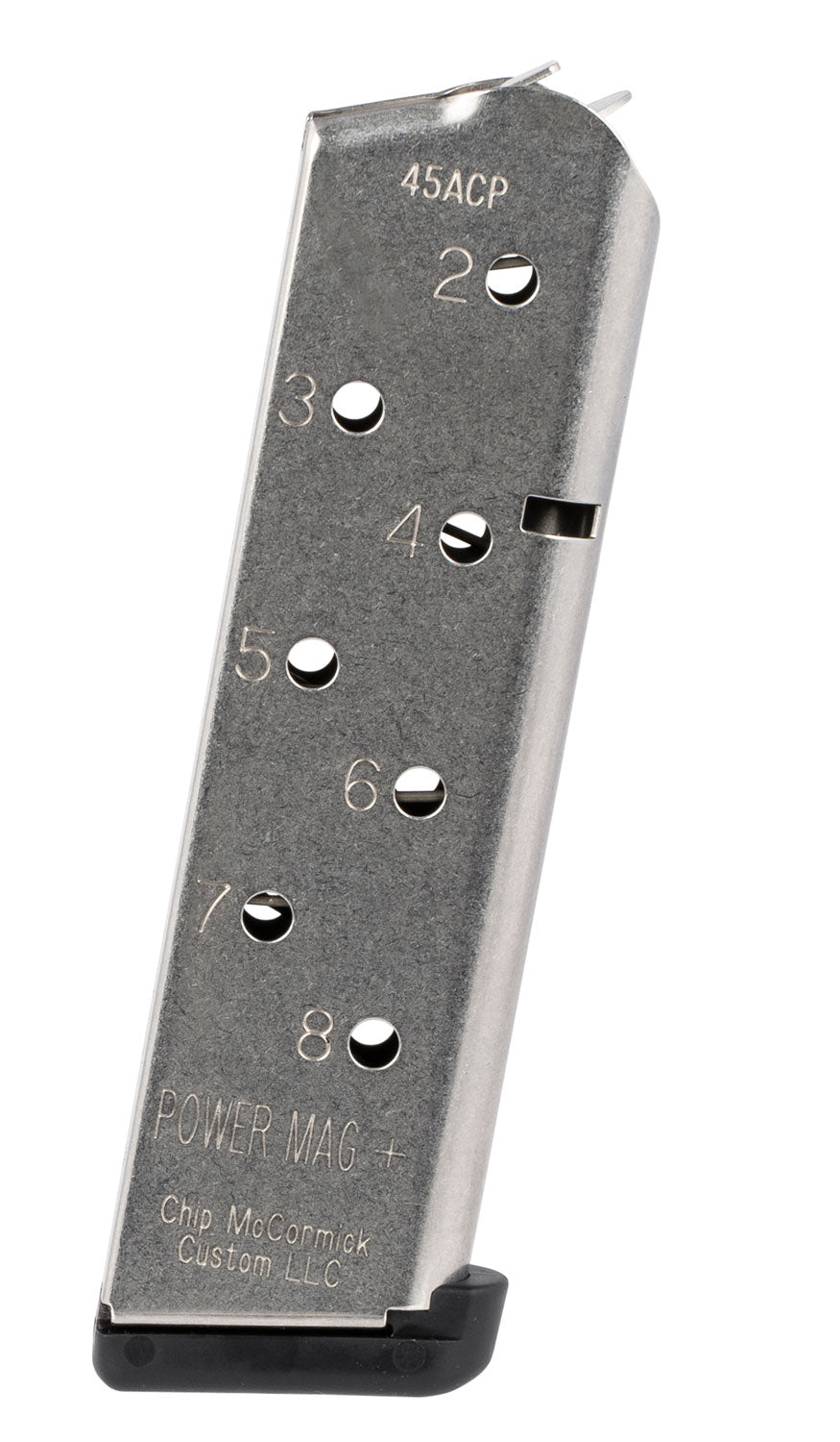 CMC Power Mag Plus 8rd .45 ACP 1911 Government Stainless Steel Magazine with Black Base Pad