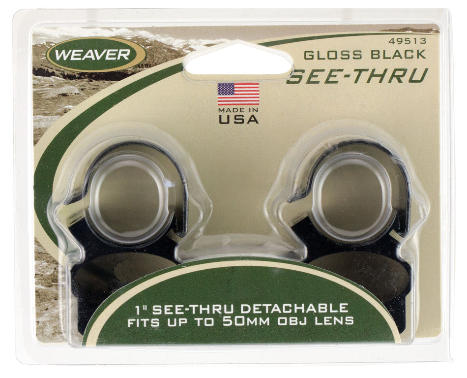 Weaver 49513 Gloss Black 1-Inch See-Thru Detachable Scope Rings