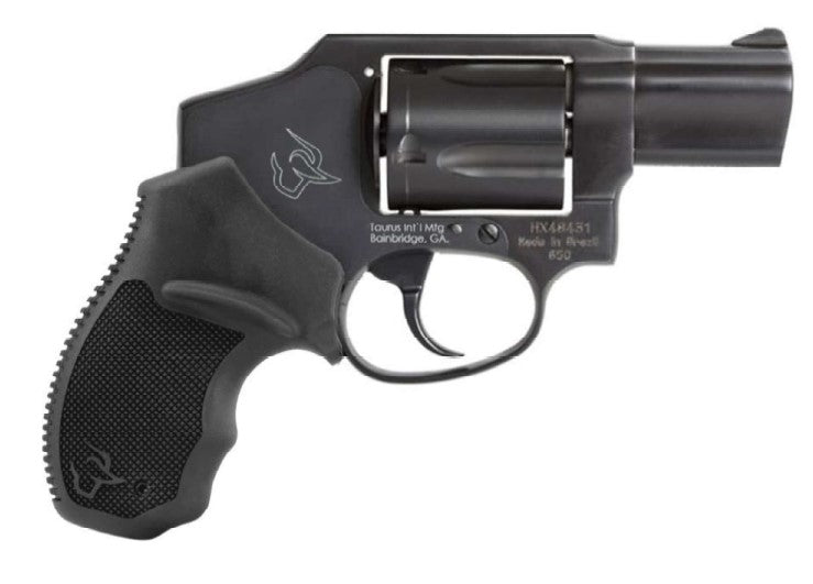 Taurus 2-650121 650 Small 357 Mag/38 Special +P 5 Shot 2" Matte Black Alloy Steel Barrel, Cylinder & Frame, Black Rubber Grip, Transfer Bar Safety, Concealed Hammer