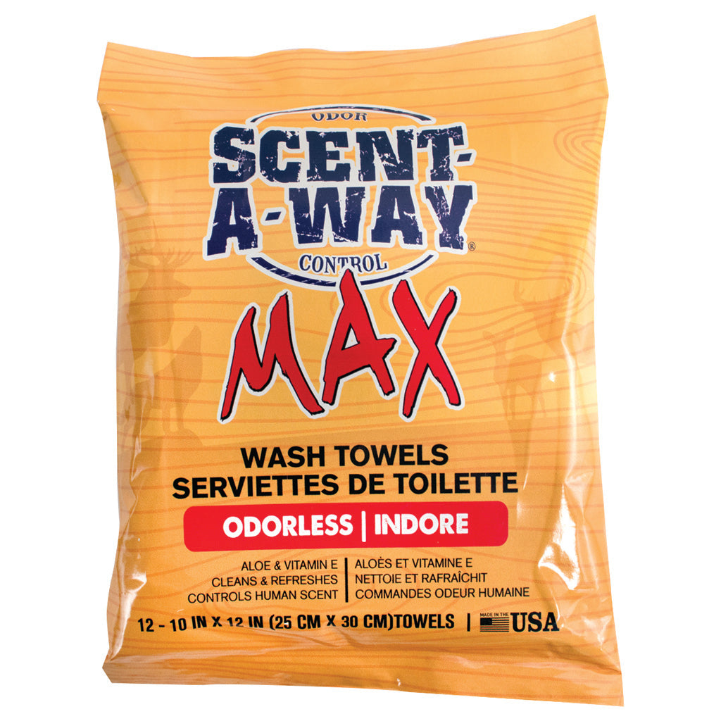 Scent-A-Way Max Deodorizing Wash Towels Pack of 12