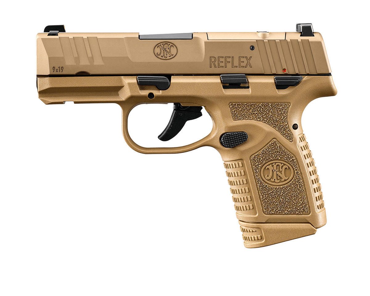 FN 66101423 Reflex MRD 9mm Luger 10+1 3.30" Micro-Compact Frame Flat Dark Earth PVD Optic Ready/Serrated Steel Slide w/Picatinny Rail Stippled Grip Ambidextrous