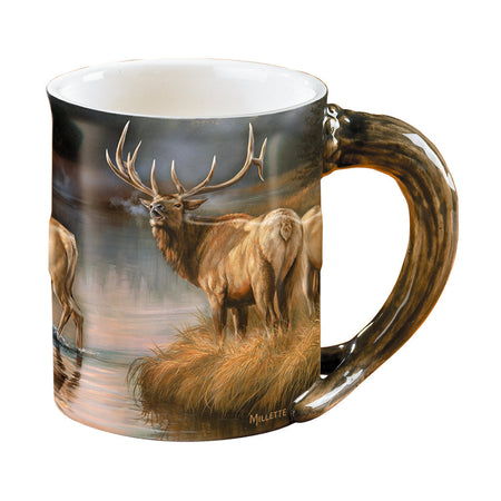 Wild Wings 16 oz. Autumn Mist Elk Decorative Sculpted Mug