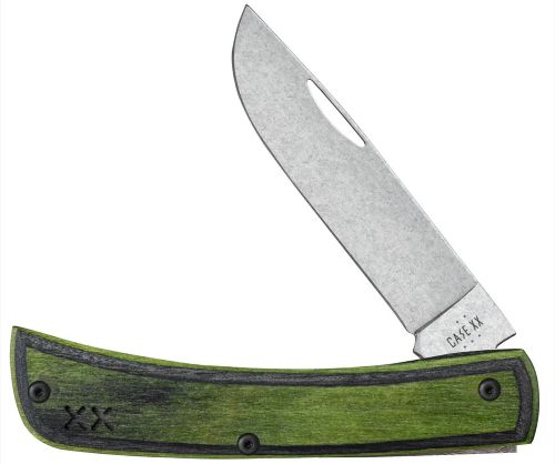 Case Crossroads Green Black Laminate Sod Buster Jr Traditional Knife