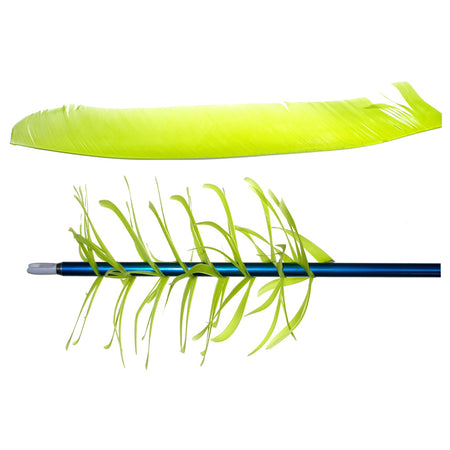 Trueflight Chartreuse Right-Wing Spiral Flu-Flu Feathers 100 Count