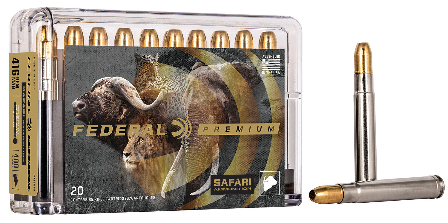 Federal Premium Safari Cape-Shok .416 Remington Mag 400 grain Trophy Bonded Sledgehammer Solid ammunition