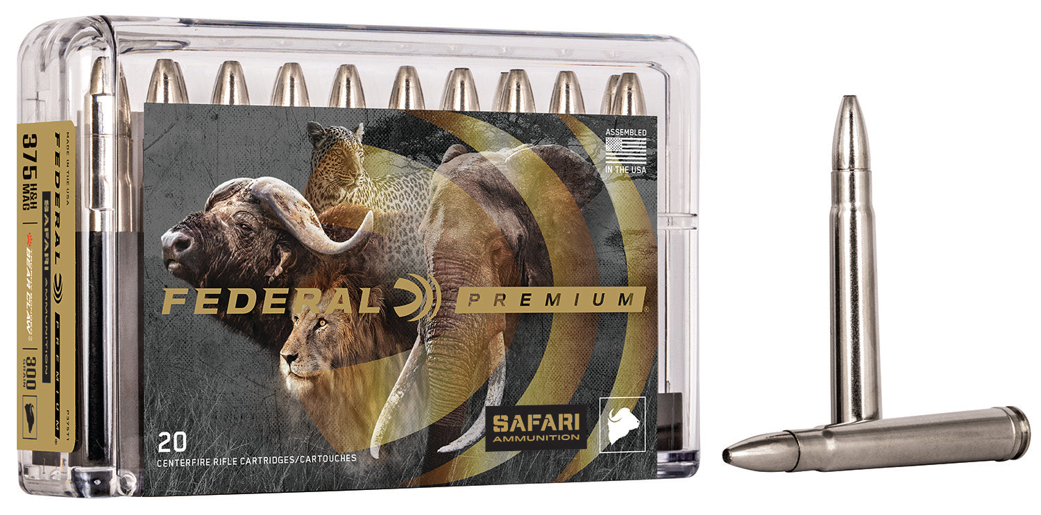 Federal Premium Safari Cape-Shok .375 H&H Mag 300 grain Trophy Bonded Bear Claw ammunition