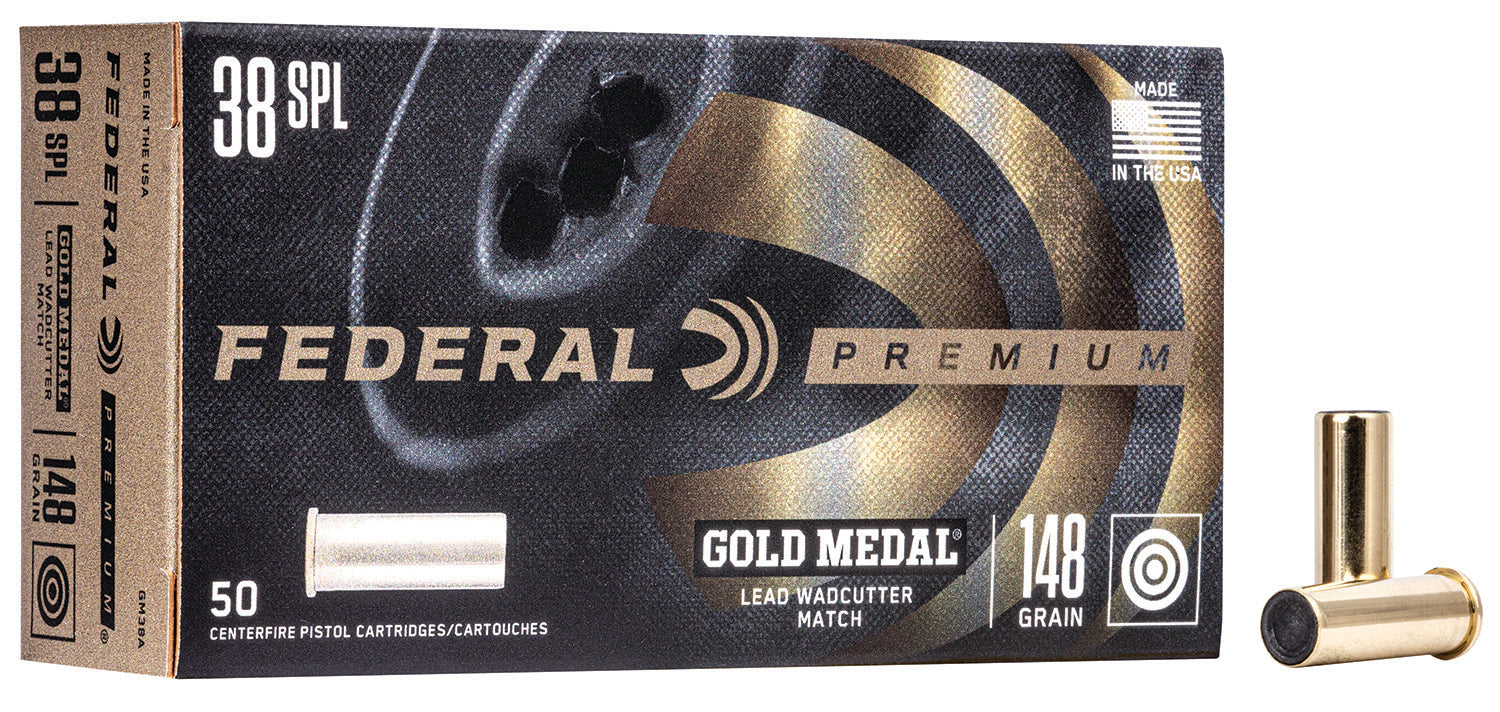 Federal Premium Gold Medal .38 Special 148 grain Lead Wadcutter ammunition