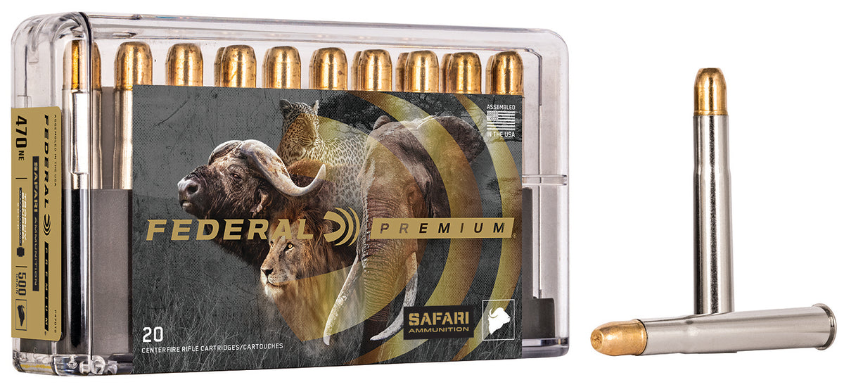 Federal Premium Safari Cape-Shok .470 Nitro Express 500 grain Trophy Bonded Sledgehammer Solid ammunition