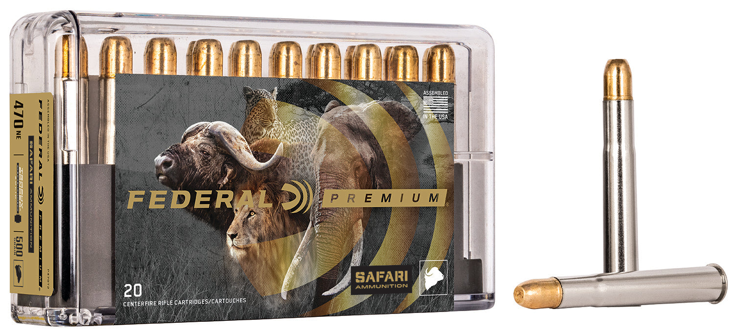 Federal Premium Safari Cape-Shok .470 Nitro Express 500 grain Trophy Bonded Sledgehammer Solid ammunition