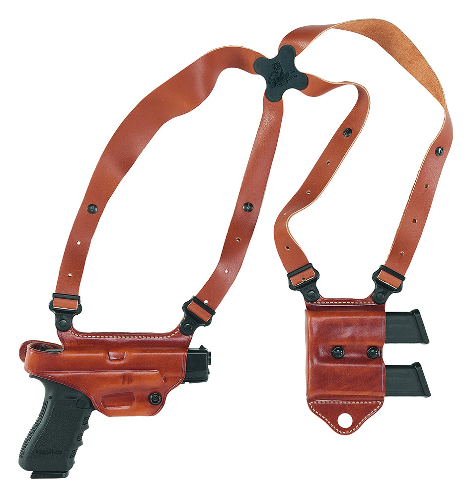 Galco MCII212 Miami Classic II Horizontal Shoulder Holster System, Tan Leather, 1911 Fits 5" Barrel, Right Hand