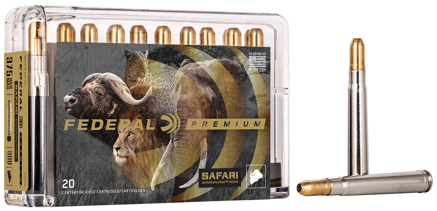 Federal Premium Safari Cape-Shok .375 H&H Mag 300 grain Trophy Bonded Sledgehammer Solid ammunition