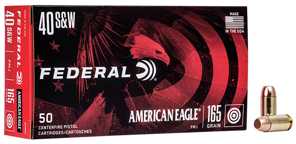 Federal AE40R3 American Eagle 40 S&W 165 gr Full Metal Jacket (FMJ)