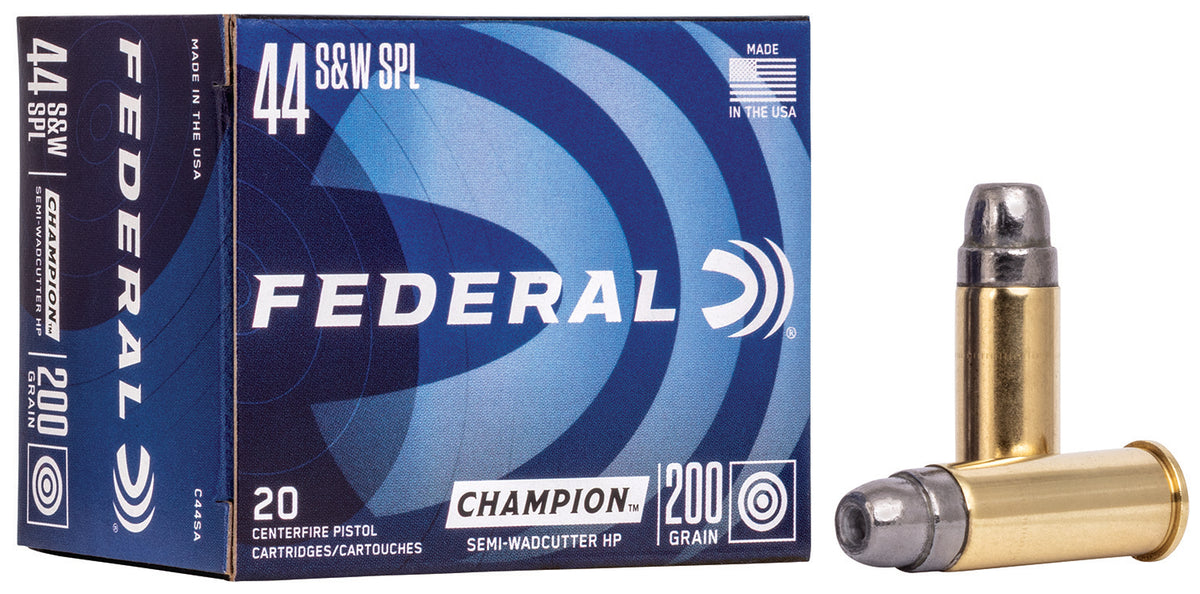 Federal Champion Training Semi Wadcutter Hollow Point 200 Grain .44 S&W Special 870 fps