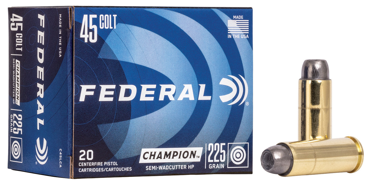Federal Champion Training Semi Wadcutter Hollow Point 225 Grain .45 Long Colt 830 fps