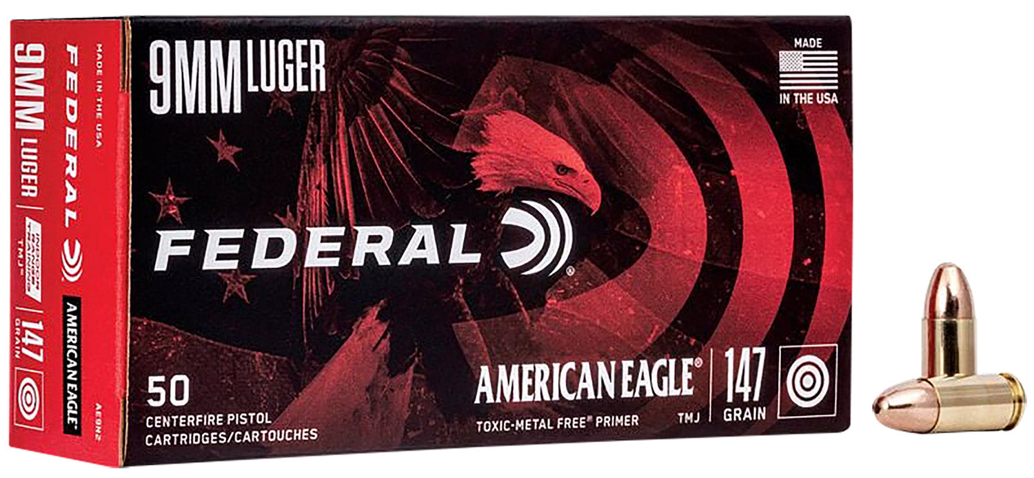 American Eagle  Total Metal Jacket 147 Grain 9mm Luger/Parabellum 1000 fps