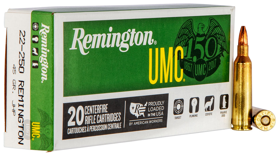 Remington UMC Jacketed Hollow Point 45 Grain .22-250 Remington 4000 fps