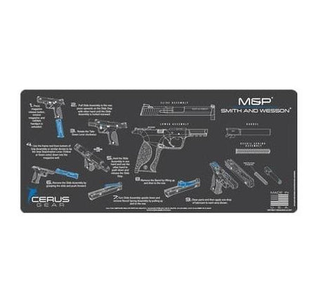 Cerus Gear S&W M&P ProMat Instructional Cleaning Mat 12x27in Charcoal Gray
