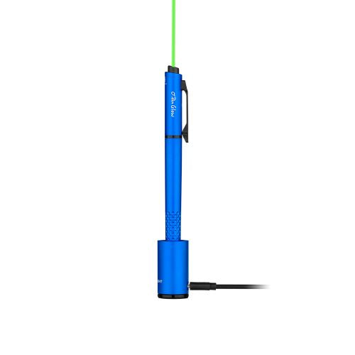 Olight O-Pen Glow Blue LED Pen Light and Green Laser