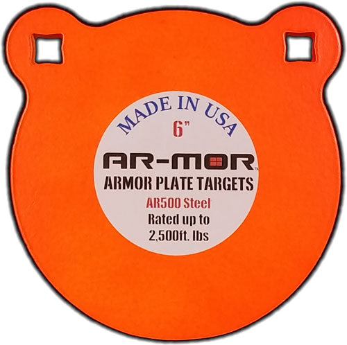 AR-MOR 6" Round Orange Steel Gong AR500 3/8 Inch Thick