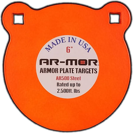 AR-MOR 6" Round Orange Steel Gong AR500 3/8 Inch Thick