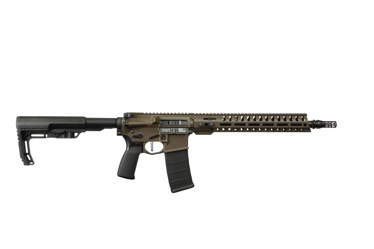 Patriot Ordnance Factory 02050 Minuteman 300 Blackout 30+1 13.75" Black Nitride Barrel/ Patriot Brown Cerakote Aluminum Receiver Picatinny Rail