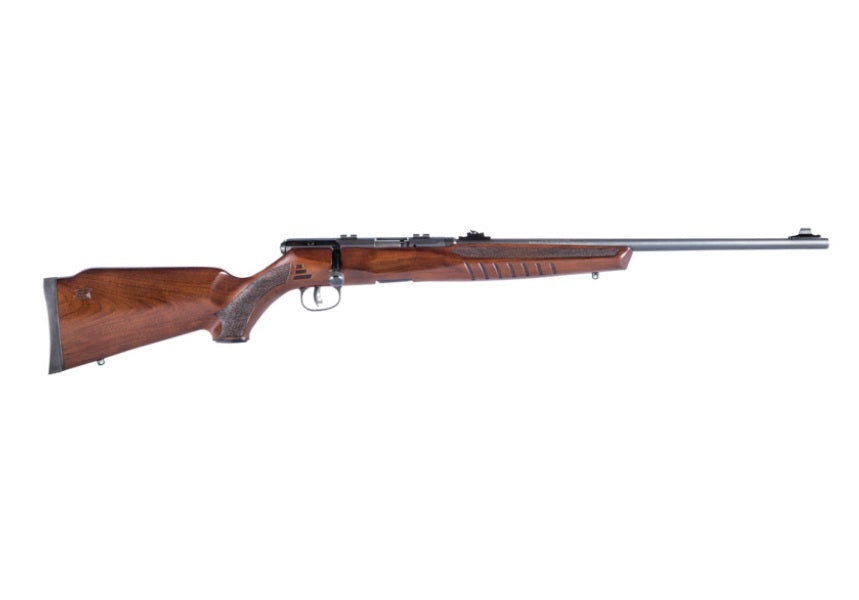 Savage Arms 70810 B Series G Full Size 17 HMR 10+1 21" Matte Black Sporter Barrel, Matte Black Drilled & Tapped Carbon Steel Receiver, Satin Hardwood Fixed Stock, Right Hand