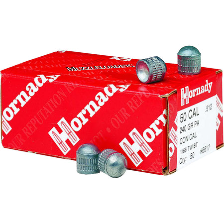 Hornady Pennsylvania Conical Muzzleloader Projectiles 50 Cal 240 Grain 50-Pack