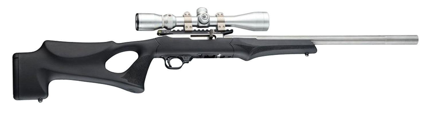 Hogue 22070 Ruger 10/22 Thumbhole OverMolded Rifle Stock with Aluminum Pillar Bedding, Black Synthetic