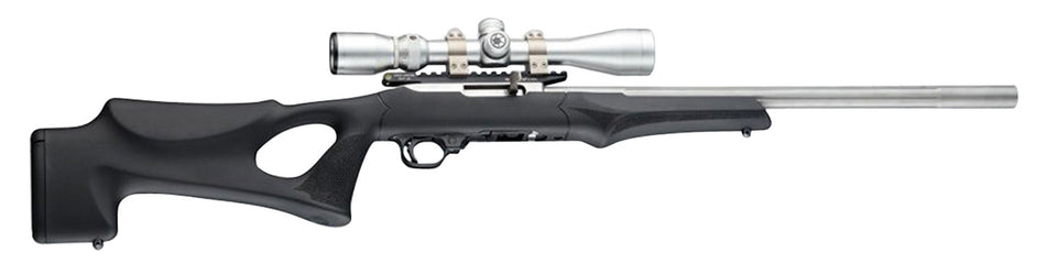 Hogue 22070 Ruger 10/22 Thumbhole OverMolded Rifle Stock with Aluminum Pillar Bedding, Black Synthetic