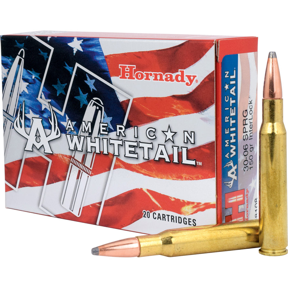 Hornady 8108 American Whitetail 30-06 Springfield 150 gr InterLock Spire Point