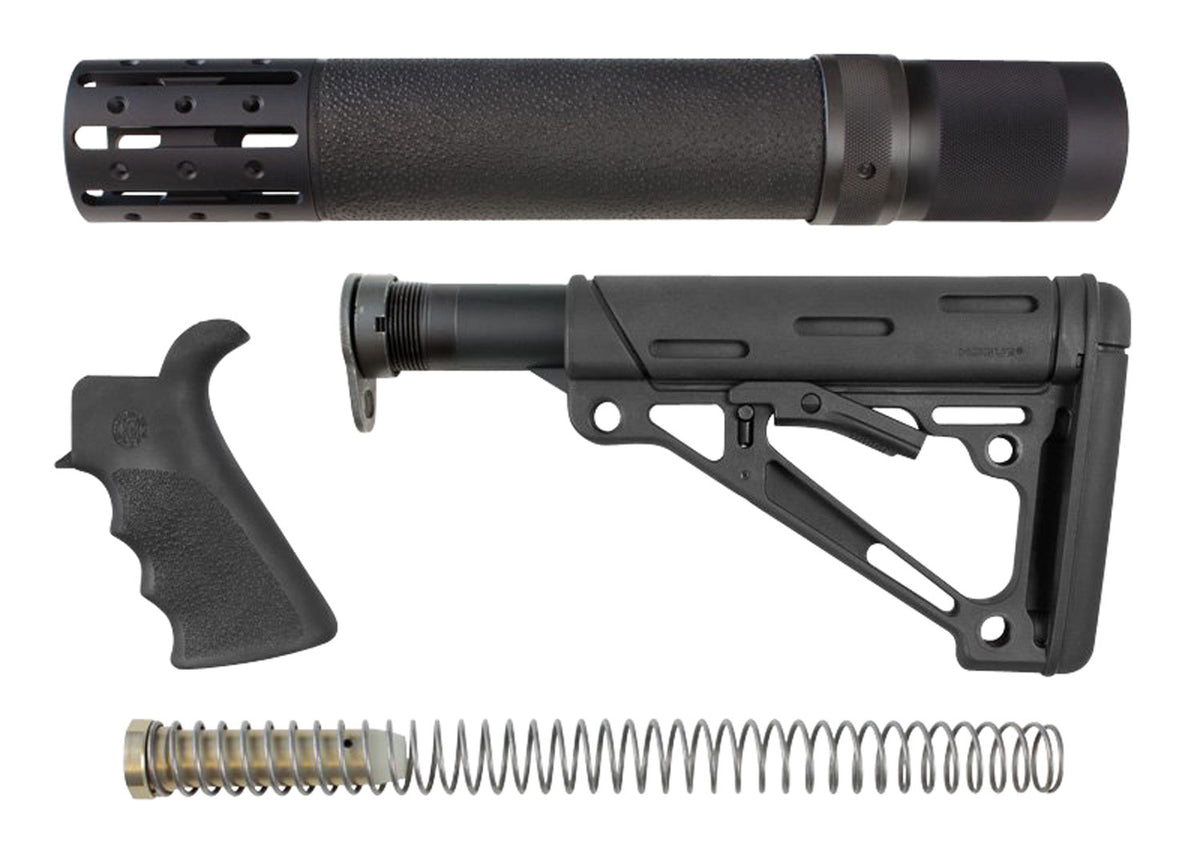 Hogue 15078 AR-15 M16 OverMolded Rifle Length Stock Kit with Finger Groove Grip – Black