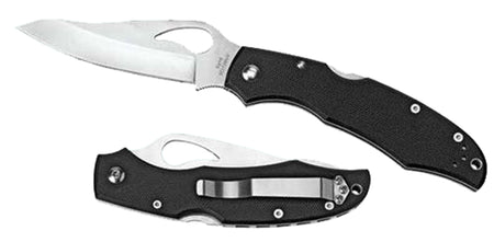 Spyderco Byrd Cara Cara 2 Lightweight Folding Pocket Knife BY03PSBK2 3.75" 8Cr13MoV Drop Point Part Serrated Black FRN Handle