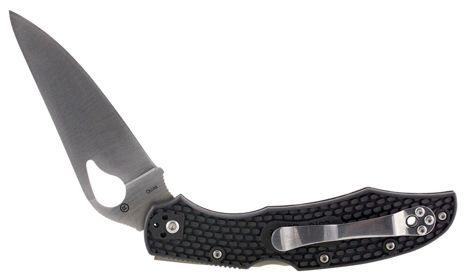 Spyderco Byrd Cara Cara 2 Lightweight Folding Pocket Knife BY03PBK2 3.75" 8Cr13MoV Drop Point Plain Black FRN Handle