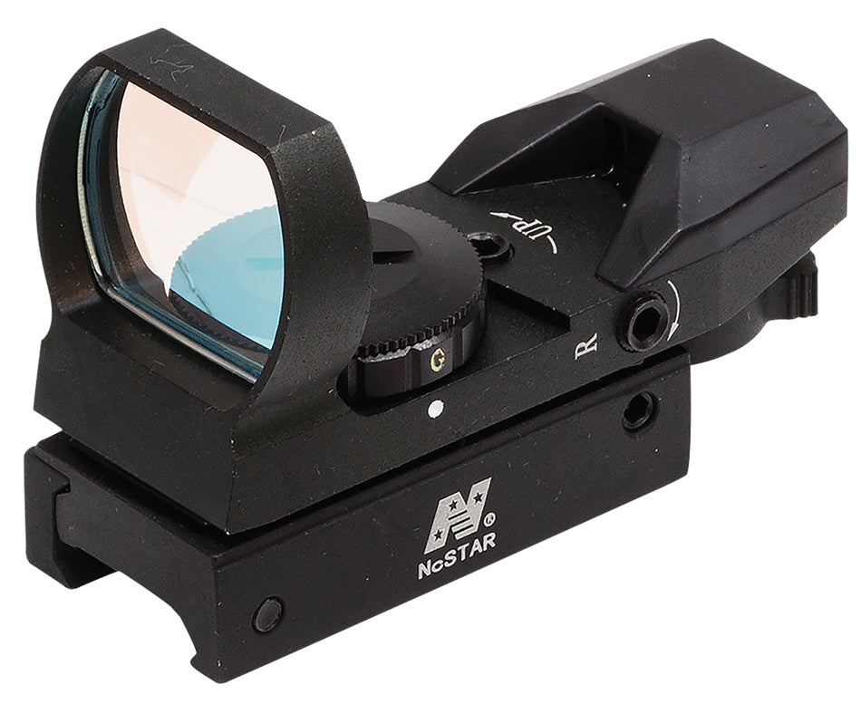NcStar D4RGB Black Anodized 1x 3 MOA Dual Red Green Multi-Reticle Reflex Optic