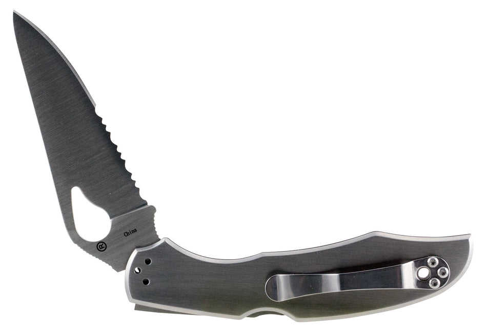 Spyderco Byrd Cara Cara 2 Folding Pocket Knife BY03PS2 3.75" 8Cr13MoV Drop Point Part Serrated Stainless Steel Handle