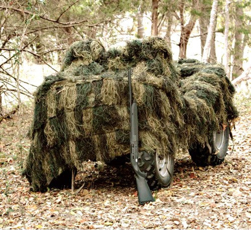 Red Rock 5x12 Woodland Camouflage Ghillie Blind with Tie Straps