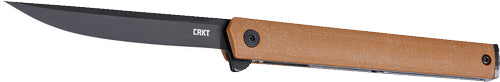 CRKT CEO Folding Knife 3.3" AUS8 Plain Edge Desert Tan and Black