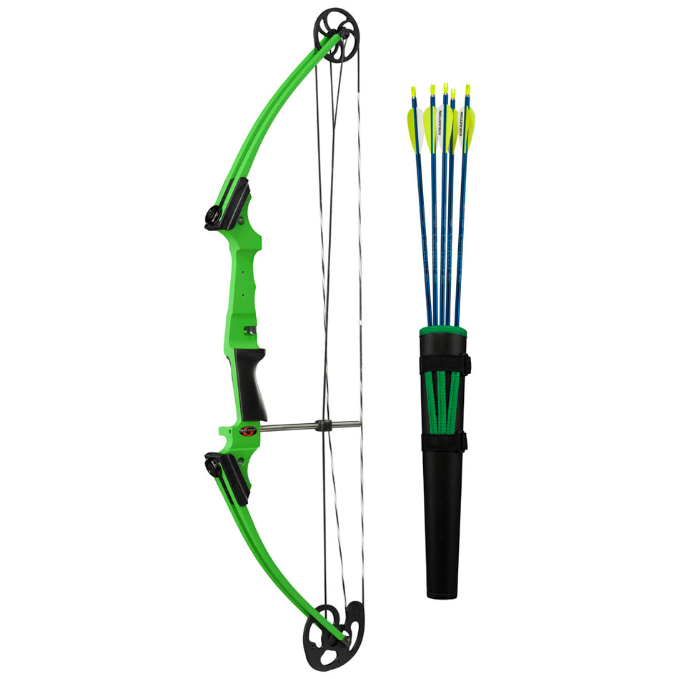 Genesis Archery Bow Set Green RH with Arrow Rest and Nock Point