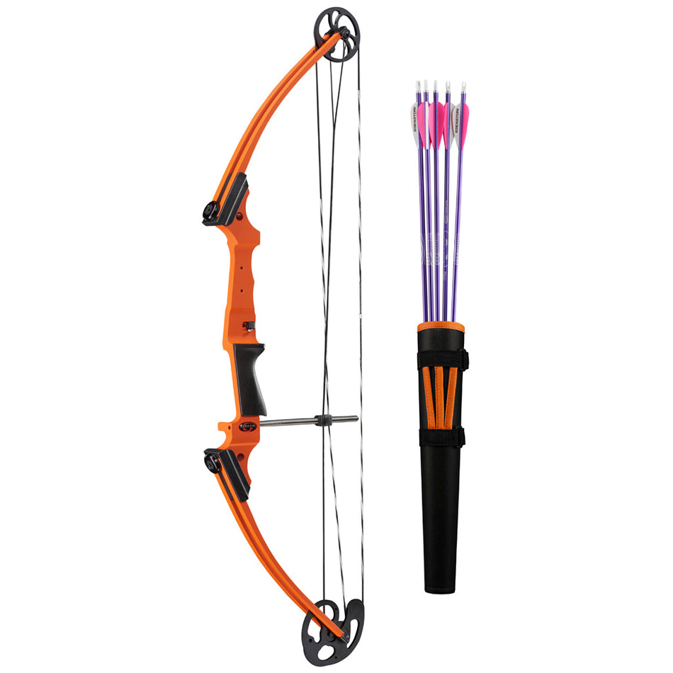 Genesis Archery Bow Set Orange RH Single Cam with Accessories