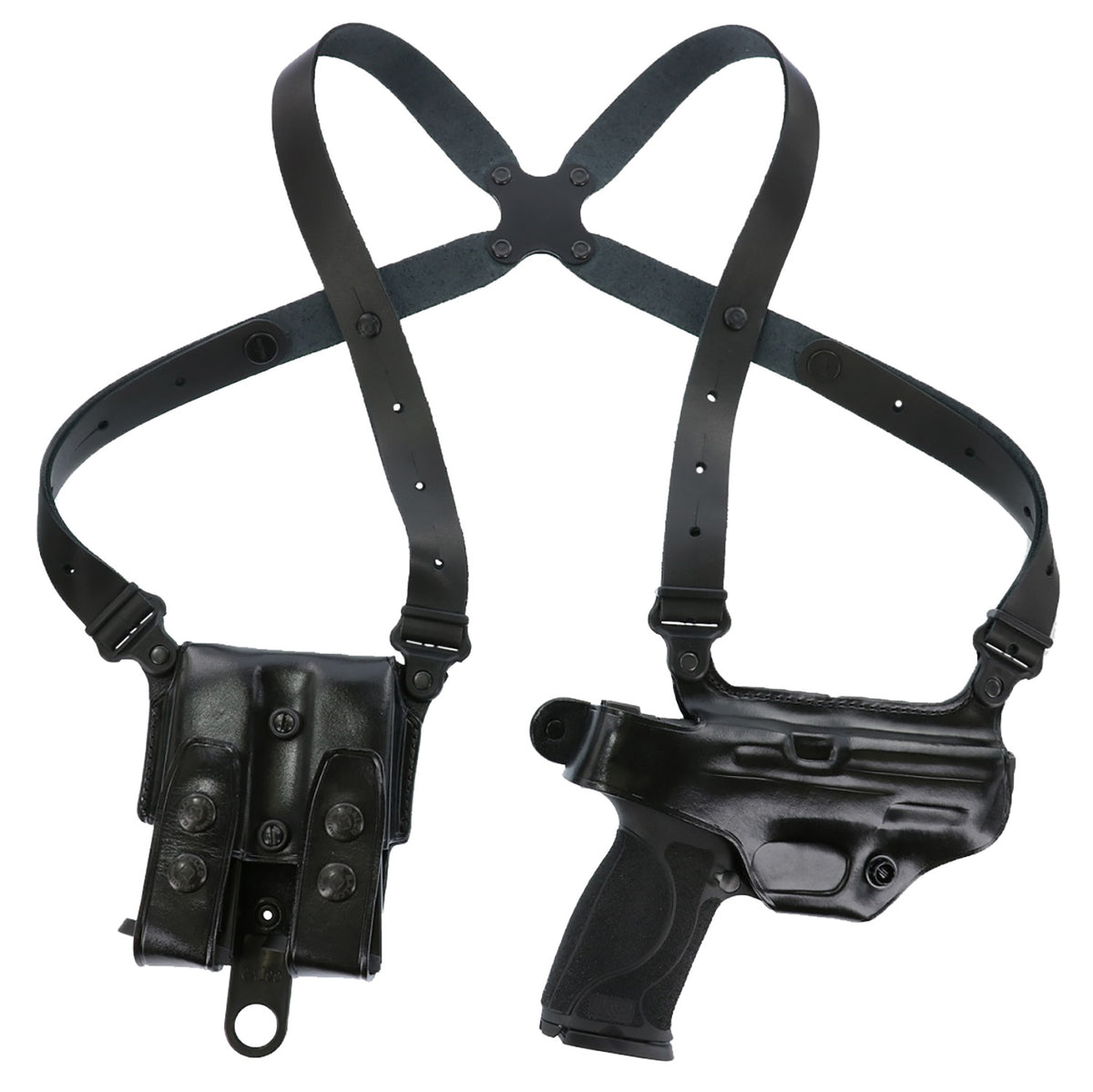 Galco Miami Classic Shoulder System MC212B Black Leather 1911 3.50" Barrel Chest Up To 56" Right Hand