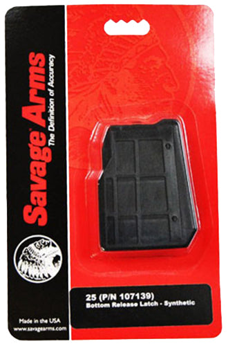 Savage Arms 55222 4rd Spare Magazine 22 Hornet Fits Savage 25-25 Camo Black Polymer