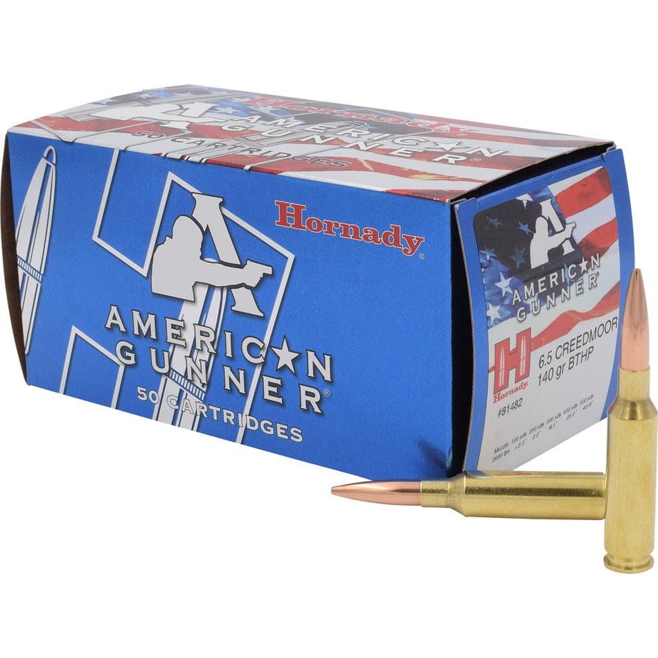 Hornady American Gunner BTHP Hollow Point Boat Tail 140 Grain 6.5mm Creedmoor 2690 fps