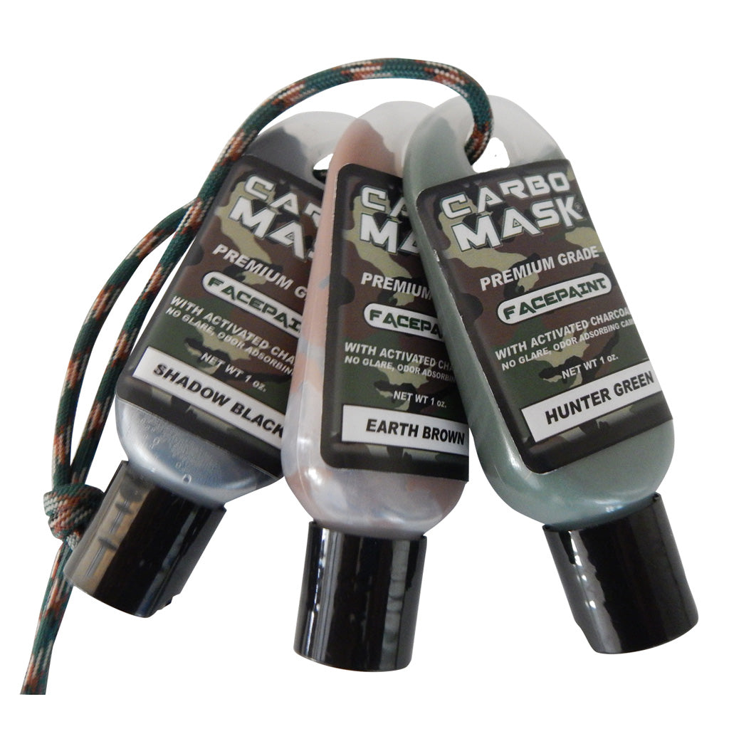 Carbo Mask Camo Facepaint Black Green Brown 1 oz. 3-Pack with Carbon Odor Control